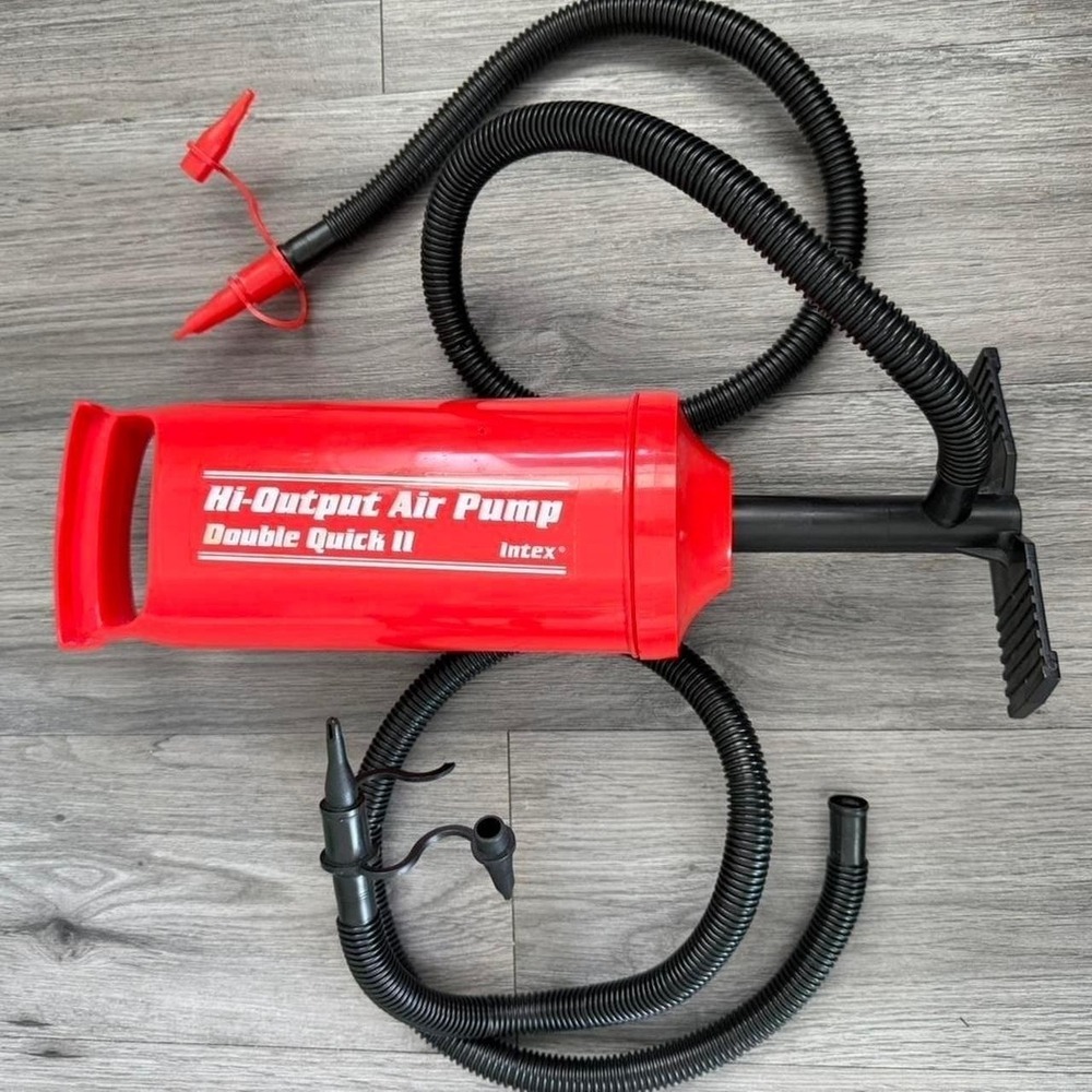 Intex Double Quick II Hi-Output Hand Air Pump 14" Manual Inflator w/ Nozzles - Picture 2 of 6